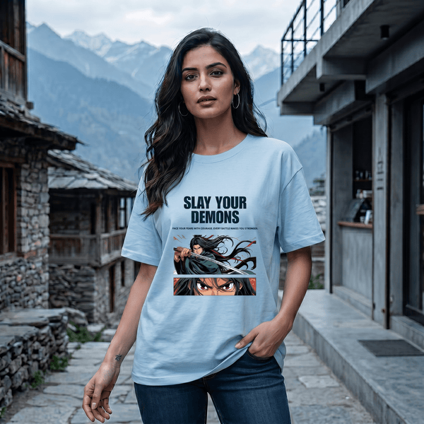 Slay Your Demons - Unisex Classic Crew T-Shirt - Stay BesharamSlay Your Demons - Unisex Classic Crew T-Shirt
